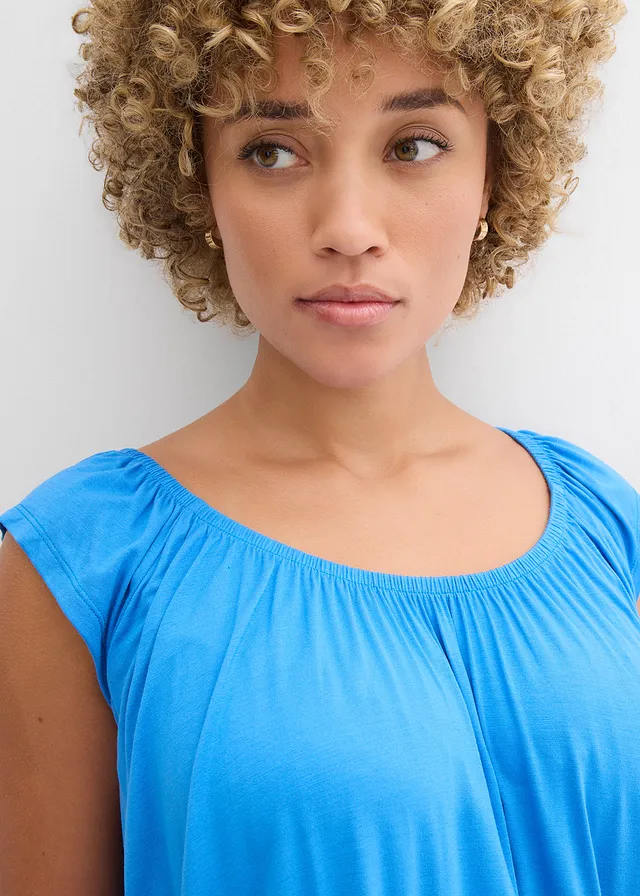 T-shirt doux en viscose extensible • bleu glacier • product-page.page-title-suffix