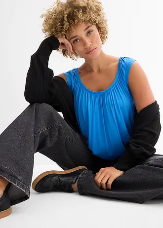 Shirt van soepele viscose • gletsjerblauw • bonprix online shop