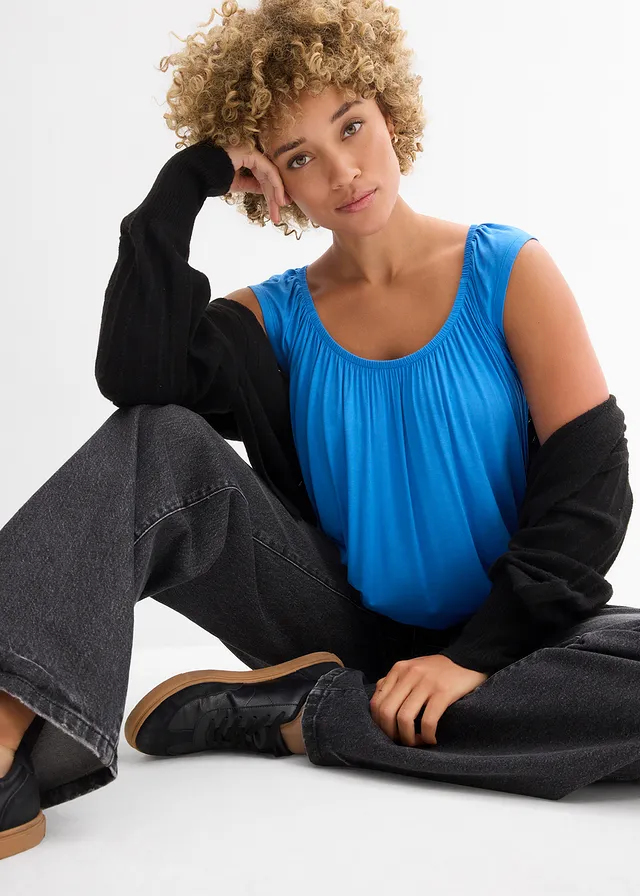 T-shirt doux en viscose extensible • bleu glacier • product-page.page-title-suffix