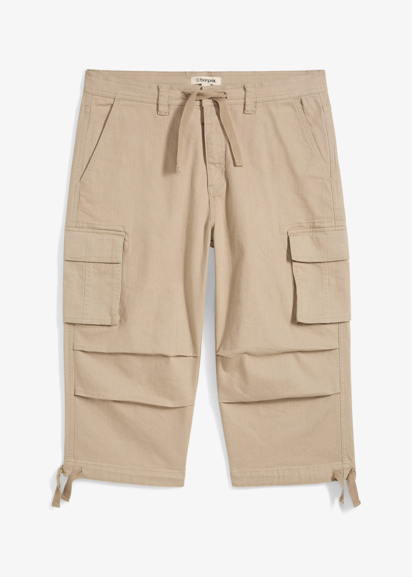 3/4 strečové cargo kalhoty, Loose Fit, extra široké • písková • bonprix obchod