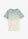 T-shirt met kleurverloop, Kleur: rookgroen-naturel