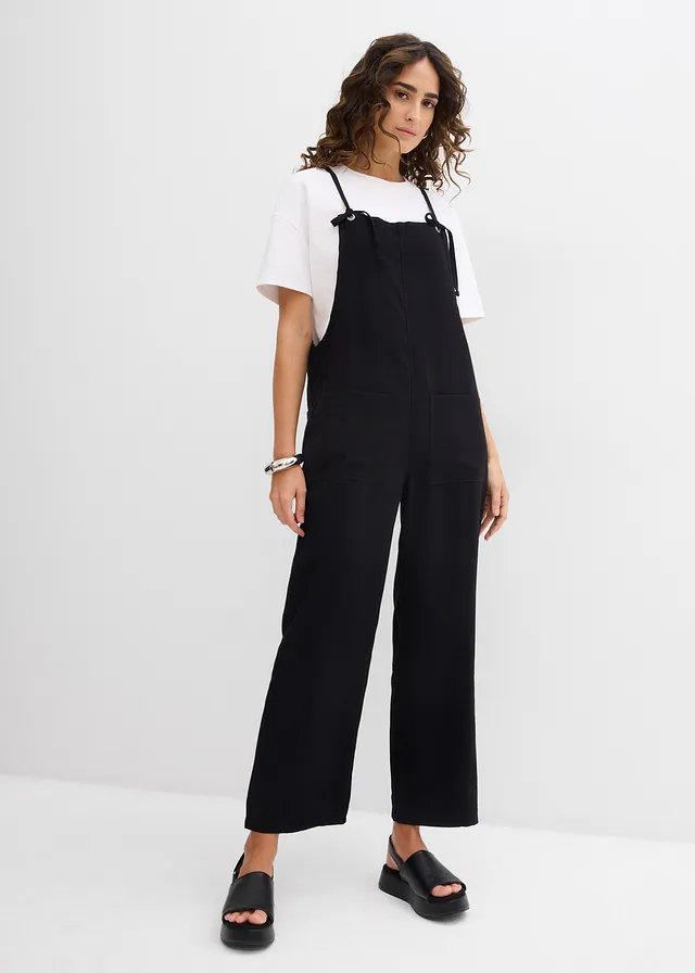 Combinaison en viscose douce, Couleur: noir