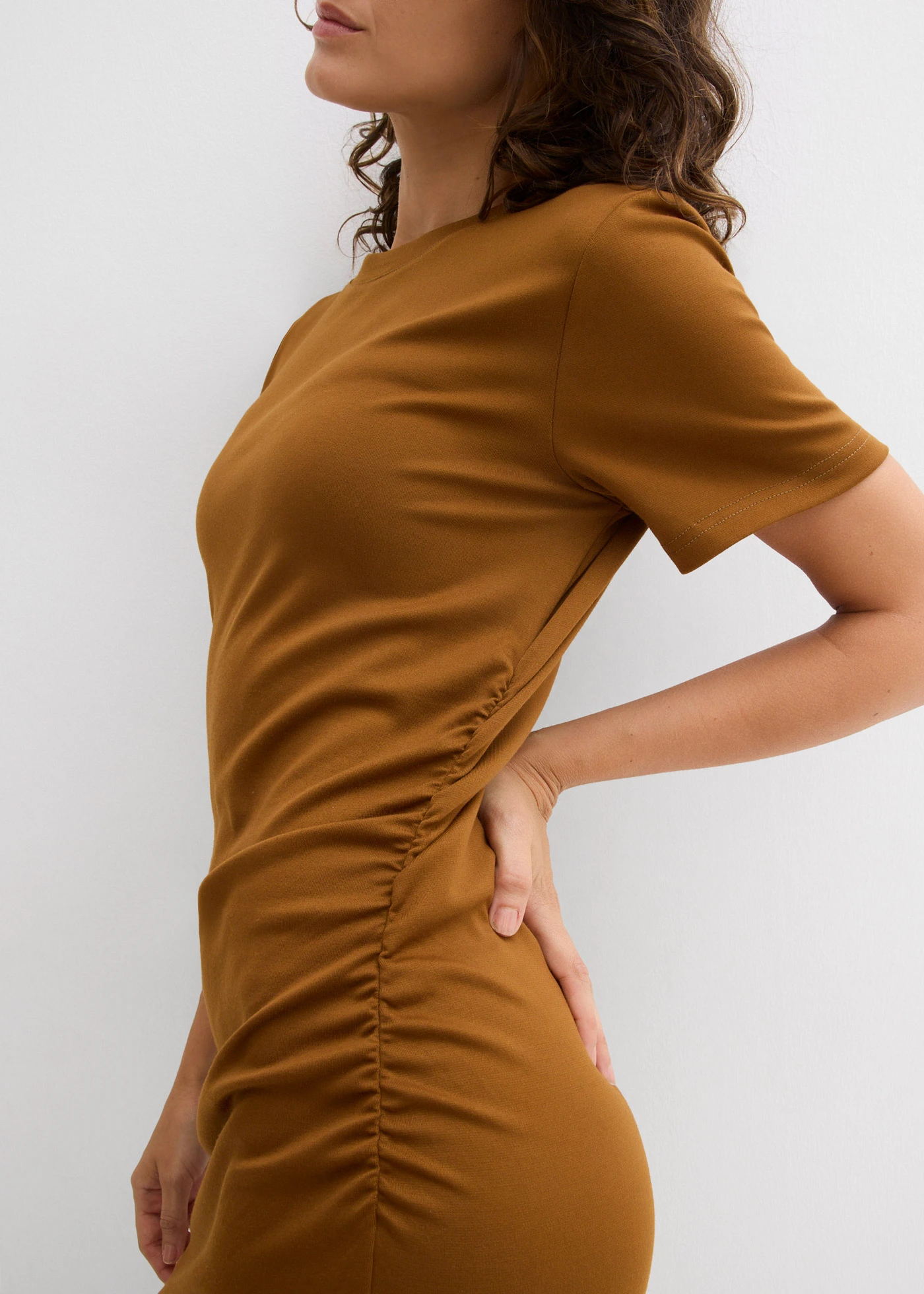 Shirtjurk met plooien • nougat • bonprix online shop