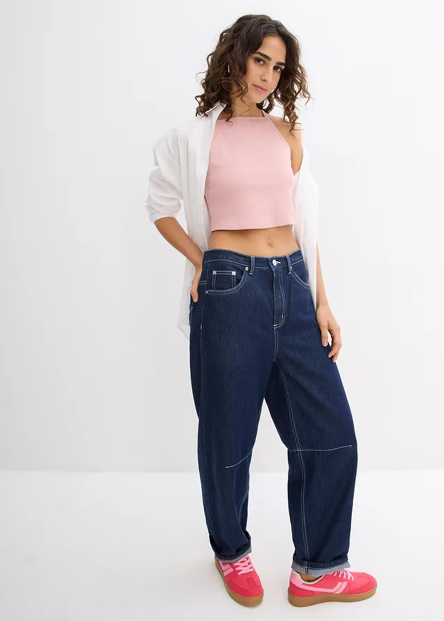 Top côtelé 100% coton, Couleur: rose cendré