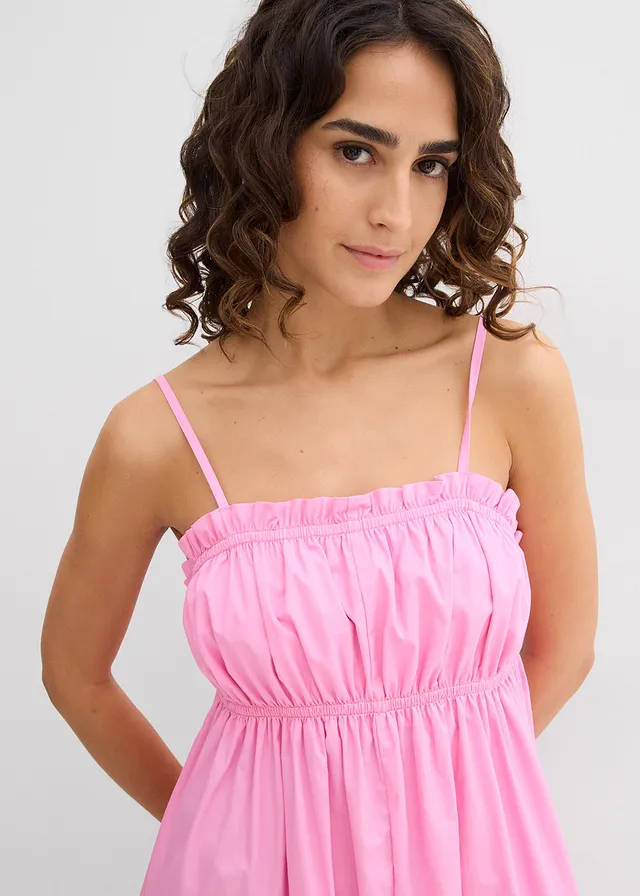 Jurk met spaghettibandjes van biologisch katoen • roze • product-page.page-title-suffix