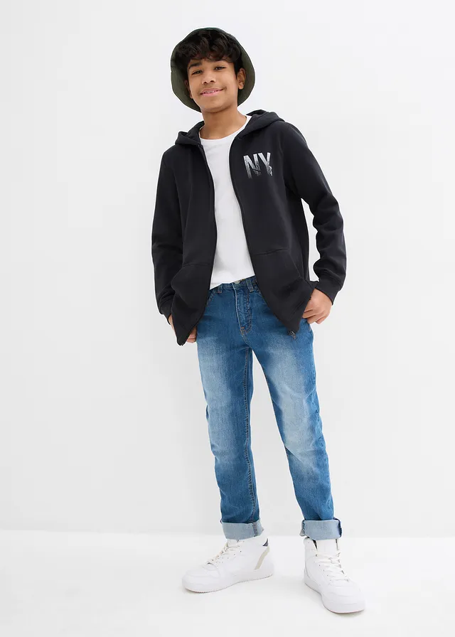 Sweat zippé à capuche en coton mélangé • noir • product-page.page-title-suffix