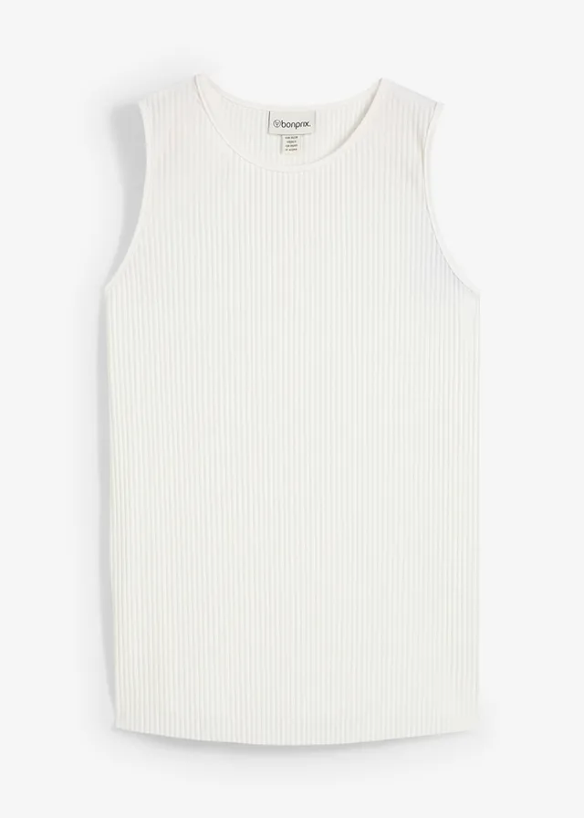 Blousetop met gerecycled polyester, Kleur: wolwit