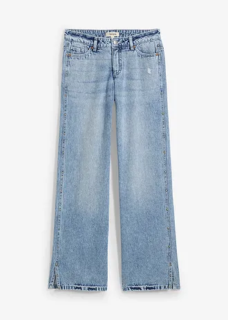 Džíny Loose, Straight, Mid Waist, nízký podíl streče