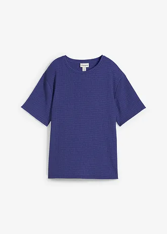T-shirt z krepy borken • ciemny oceaniczny • sklep bonprix