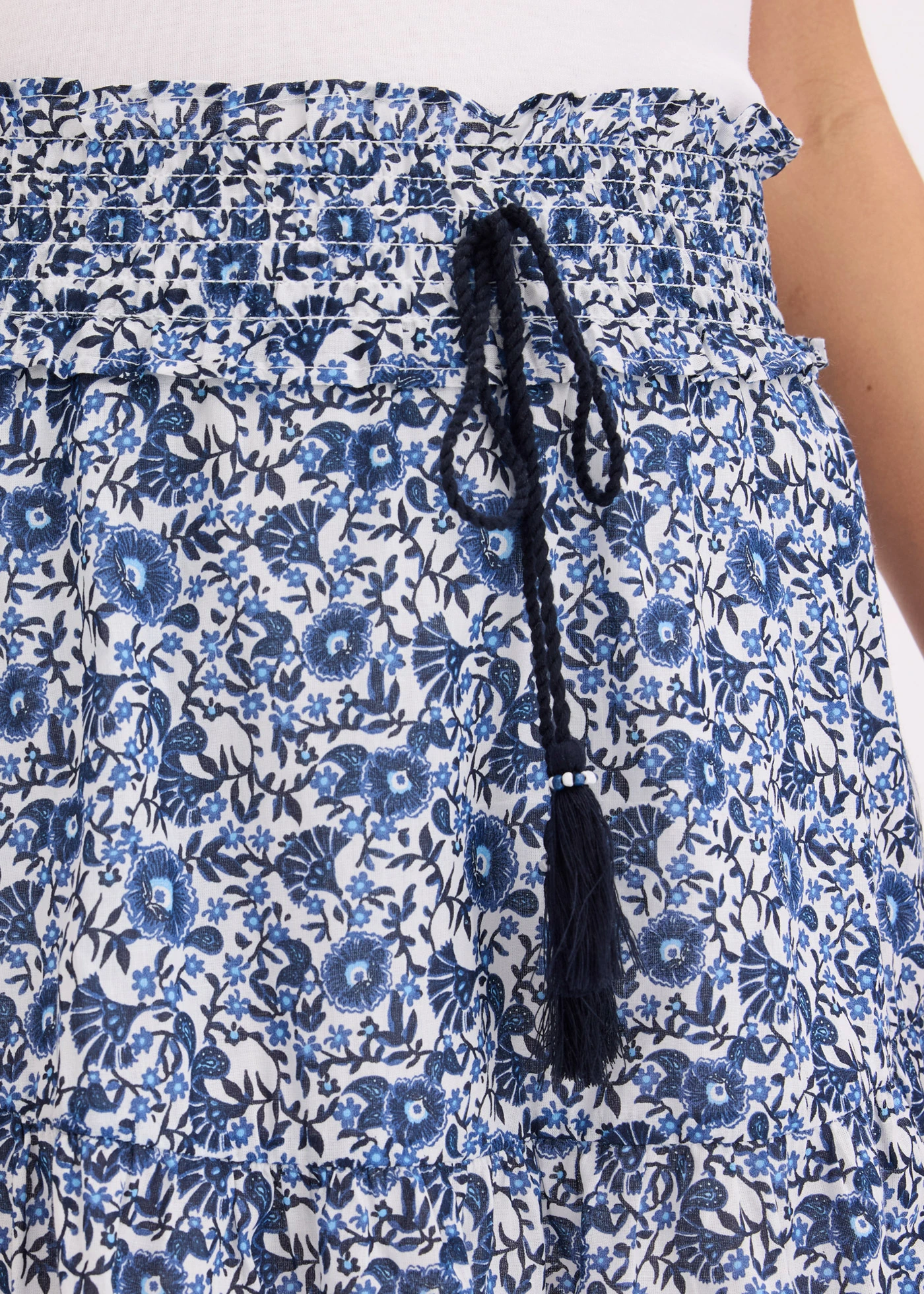 Boho minisukně z lehké bavlny • modrá s květy • bonprix obchod