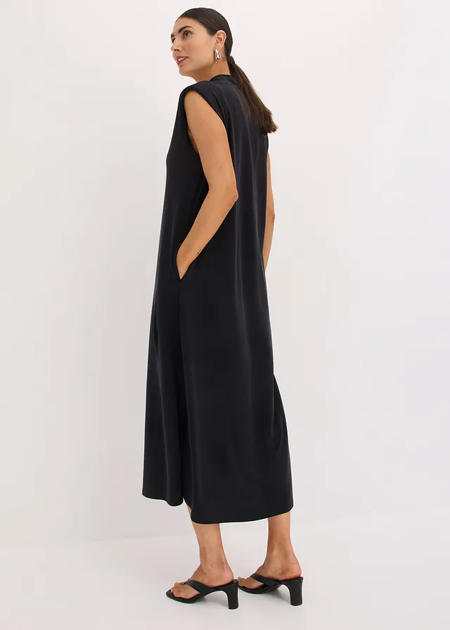 Robe en jersey viscose avec épaulettes • noir • product-page.page-title-suffix