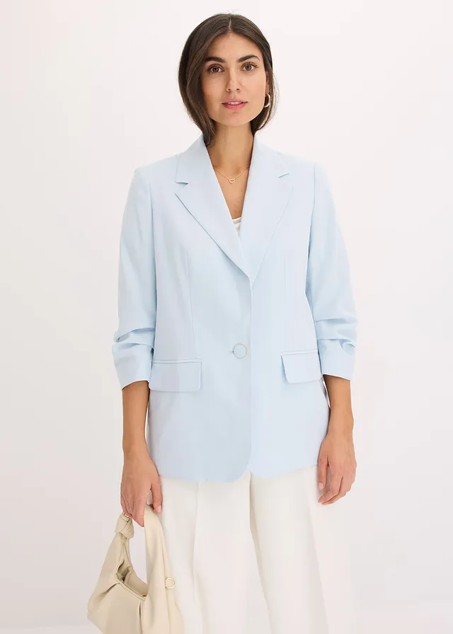 Casual blazer van viscose met 3/4 mouwen