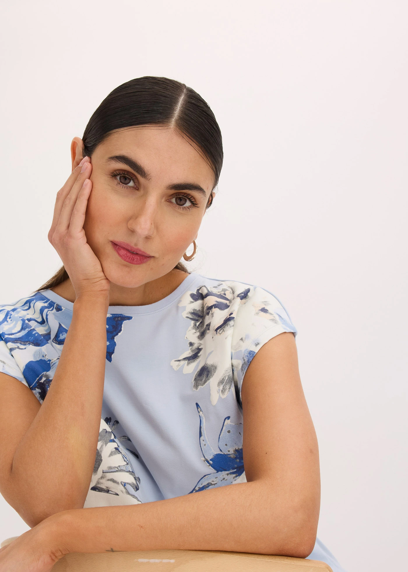 Bluză cu umeri căzuți • albastru pudrat/ecru/bej natur/gri fumuriu • magazin bonprix