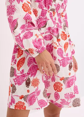 Minišaty z mušelínu • přírodní bílá s potiskem • bonprix obchod