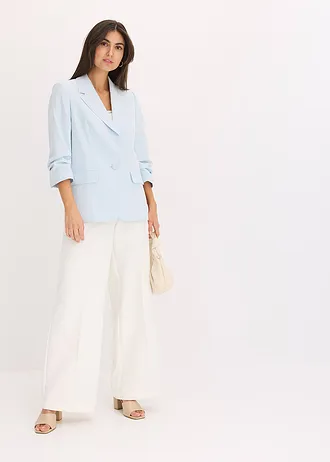 Volný blejzr s 3/4 rukávy, z viskózy, barva: pudrově modrá