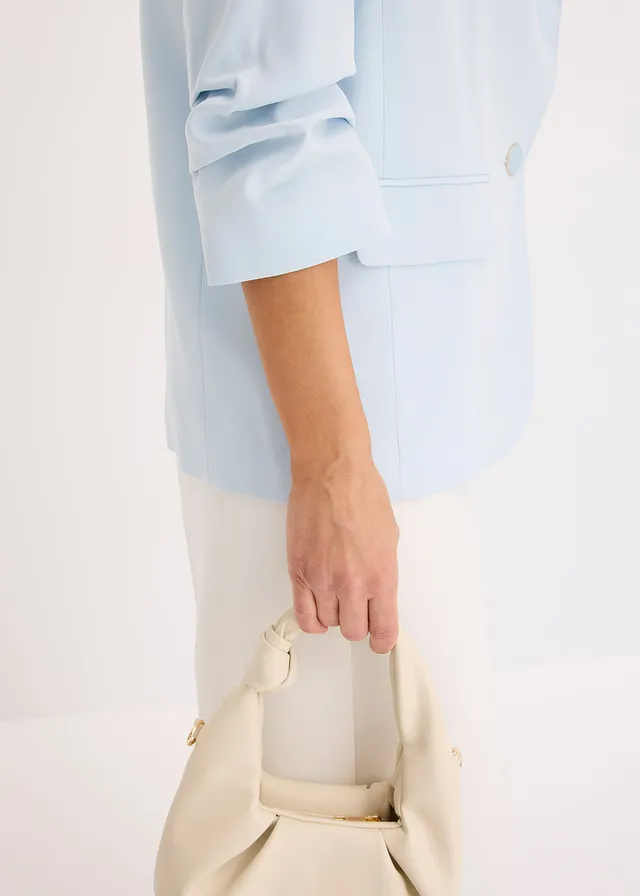 Blazer manches 3/4 ample en viscose • bleu poudré • product-page.page-title-suffix