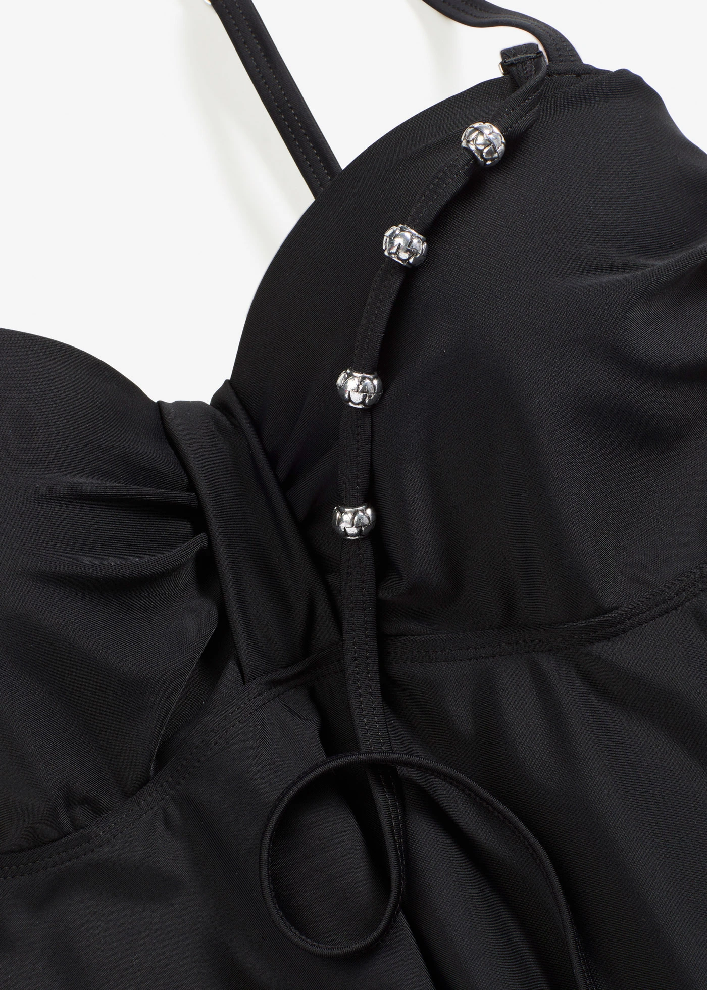 Tankini long à bretelles décoratives (ens. 2 pces) • noir • Boutique bonprix