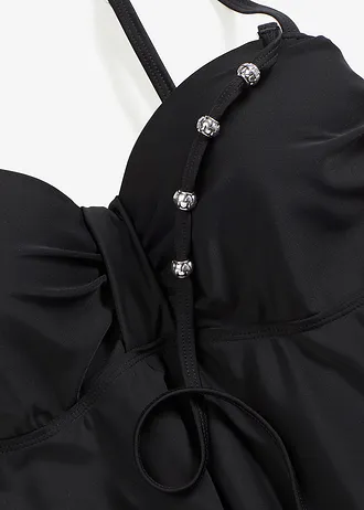 Costum de baie tankini lung cu bretele aparte (set/2 piese) • negru • magazin bonprix