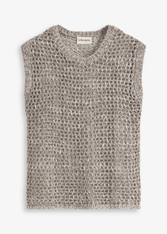 Pletený top so šnúrkovou priadzou