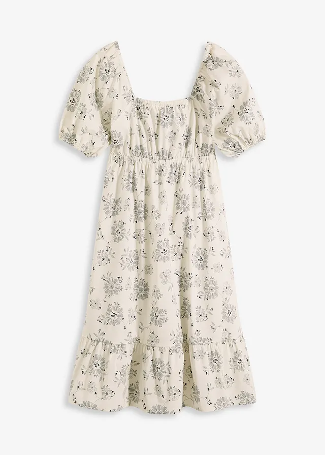 Rochie midi cu mâneci bufante