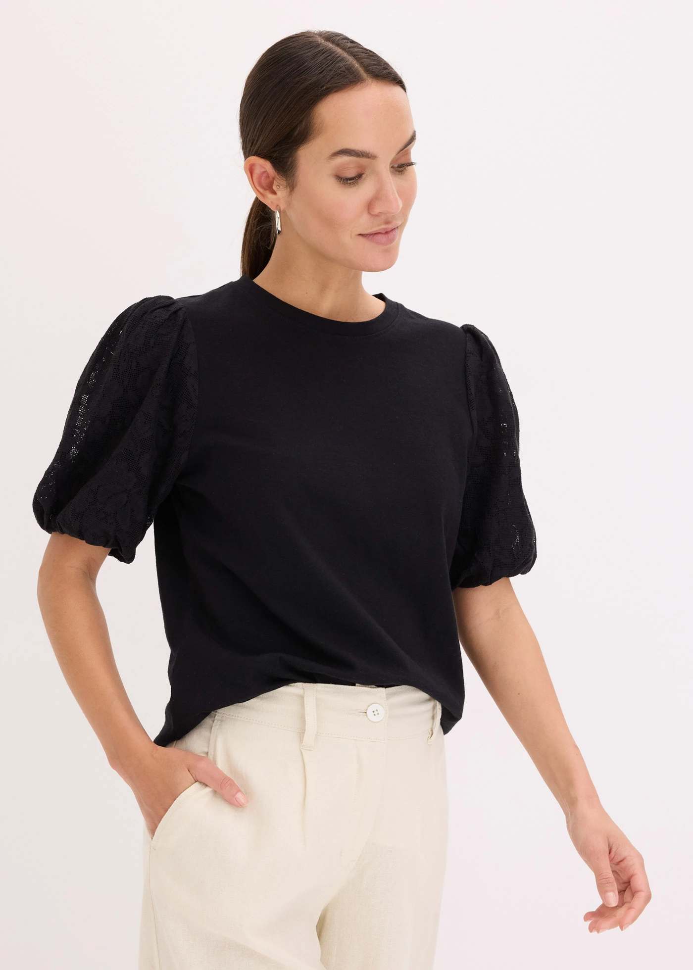 Shirt van puur katoen • zwart • bonprix online shop