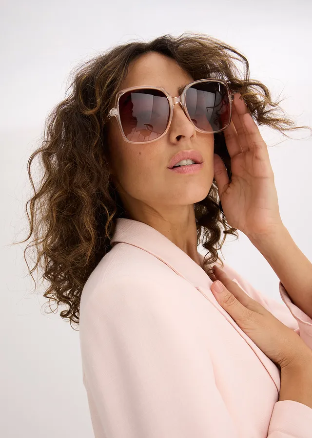 Zonnebril, Kleur: beige transparant