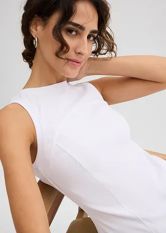 Tanktop met siernaden • wit • bonprix online shop