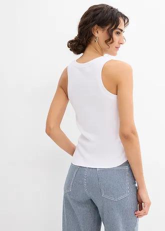 Tanktop met siernaden • wit • bonprix online shop