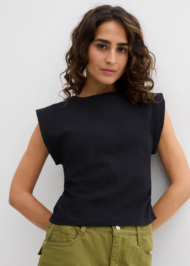 T-shirt 100% coton, Couleur: noir
