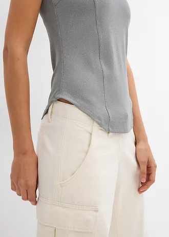 Tanktop met siernaden • lichtgrijs gemêleerd • bonprix online shop