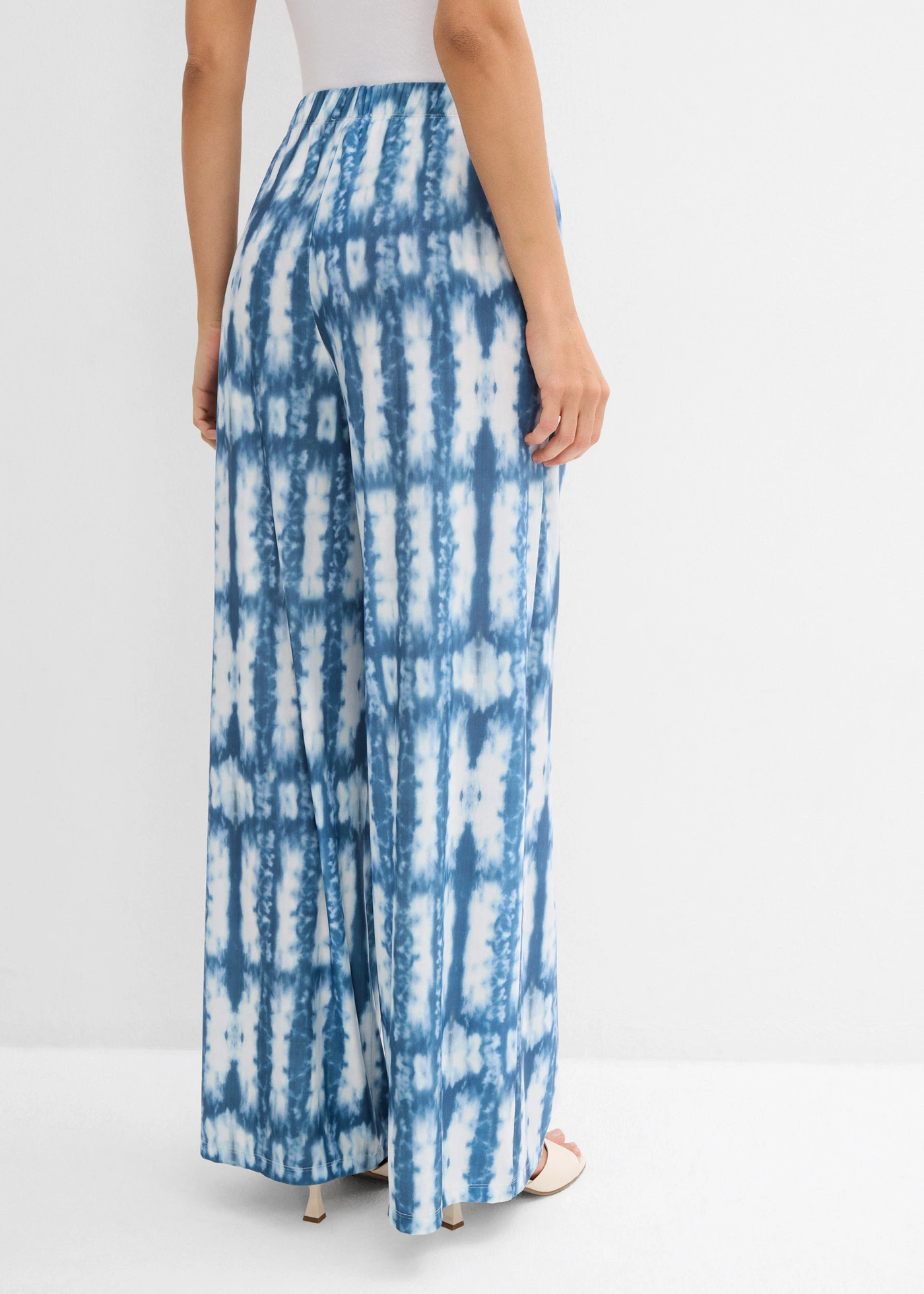 Wijde broek • blauw batik gedessineerd • bonprix online shop