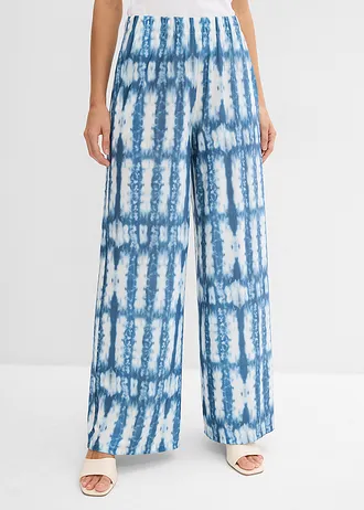 Wijde broek • blauw batik gedessineerd • bonprix online shop