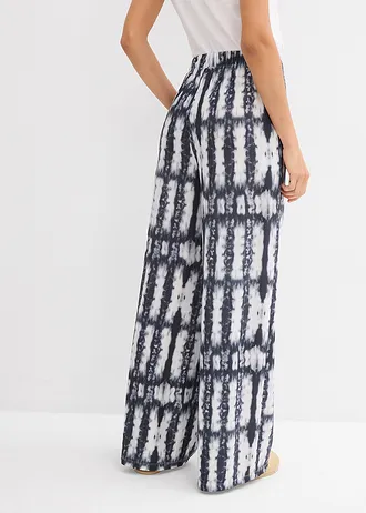 Wijde broek • zwart-wit batik gedessineerd • bonprix online shop