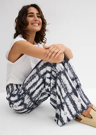 Wijde broek • zwart-wit batik gedessineerd • bonprix online shop