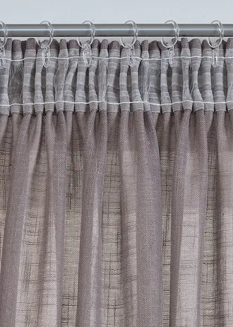 Závěs se vzhledem lnu, normální a extra široký (1 ks v balení) • šedá • bonprix obchod