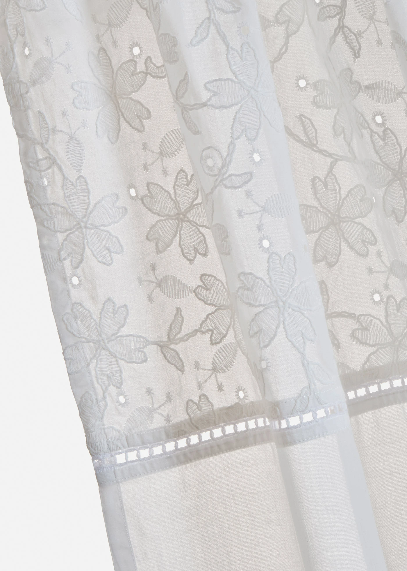 Závěs s vyšívaným okrajem, organická bavlna (1 ks v balení) • bílá • bonprix obchod