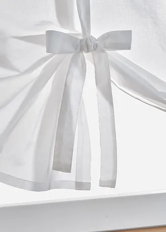 Vouwgordijn met borduursel, Kleur: beige-wit