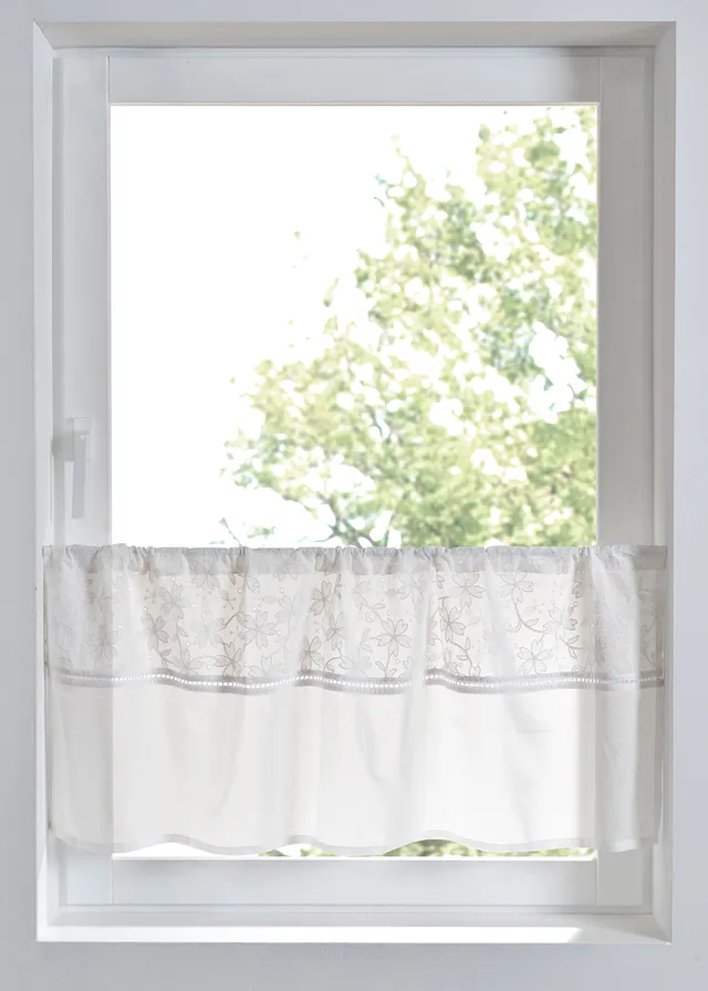 Brise-bise en coton avec broderies