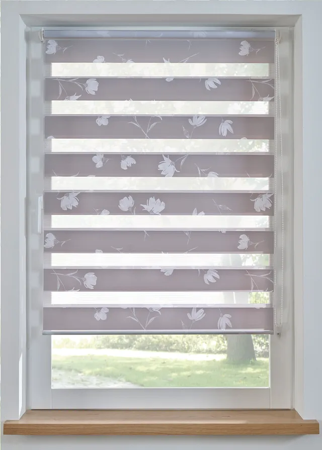 Dvojitá roleta s kvetovanou potlačou