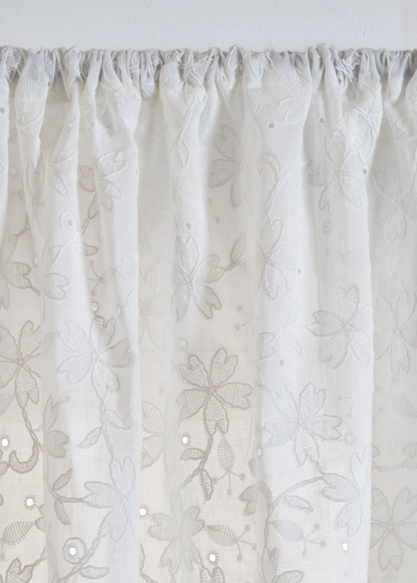 Závěs s vyšívaným okrajem, organická bavlna (1 ks v balení) • bílá • bonprix obchod