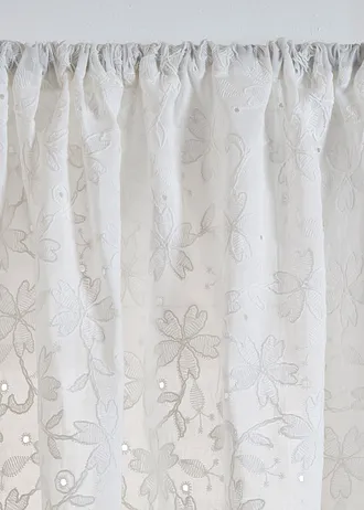 Závěs s vyšívaným okrajem, organická bavlna (1 ks v balení) • bílá • bonprix obchod