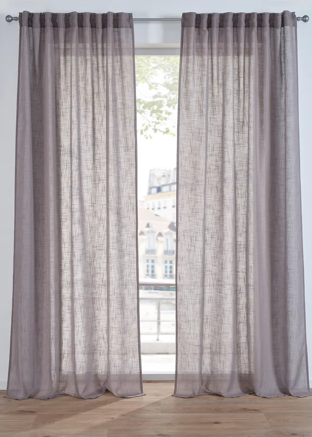 Draperie cu aspect de in, normală și extra lată (set/1 buc.)