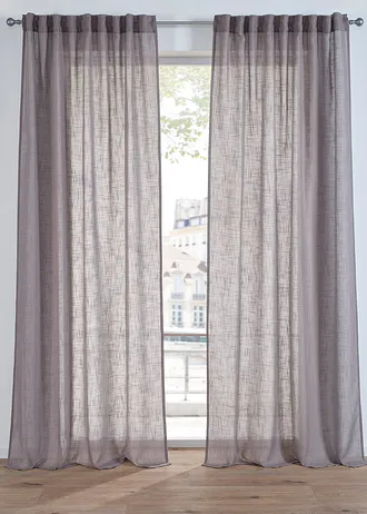 Rideau aspect lin normal et extra large (1 pce)