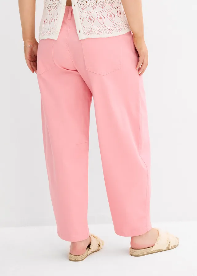 Pantalon en twill de coton extensible, Couleur: rose pâle