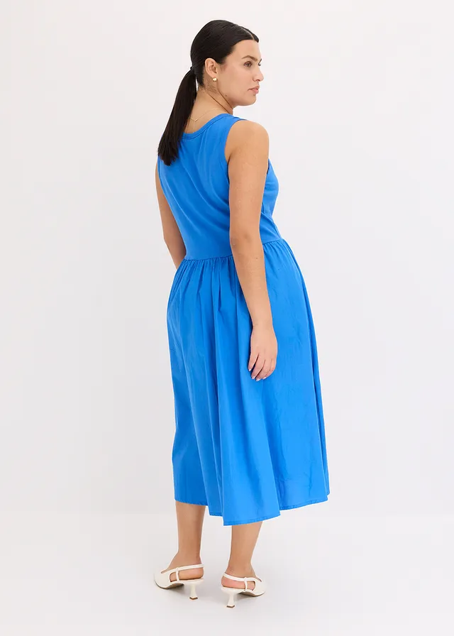 Robe en jersey bi-matière, Couleur: bleu glacier