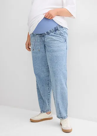 Jean de grossesse, boyfriend, longueur cheville, Couleur: bleu clair denim