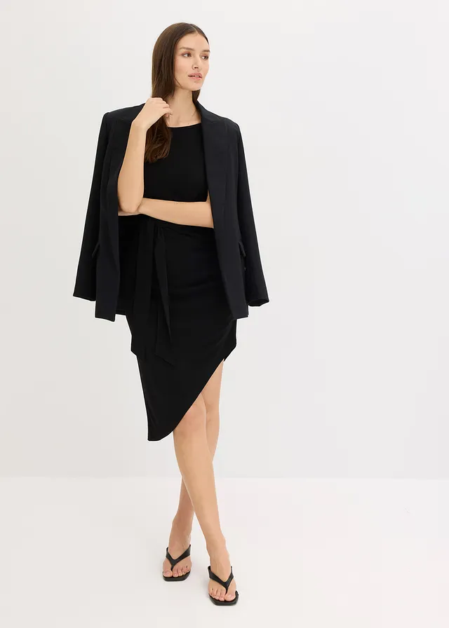 Jersey jurk, Kleur: zwart