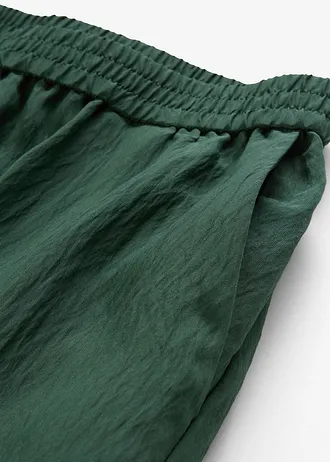 Spodnie ze strukturalnej krepy z mieszanki wiskozy • cienisty zielony • sklep bonprix