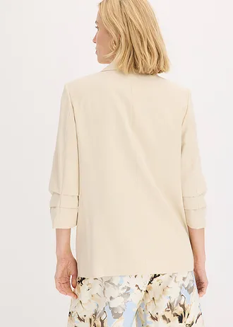 Blazer manches 3/4 ample en viscose, Couleur: sable clair