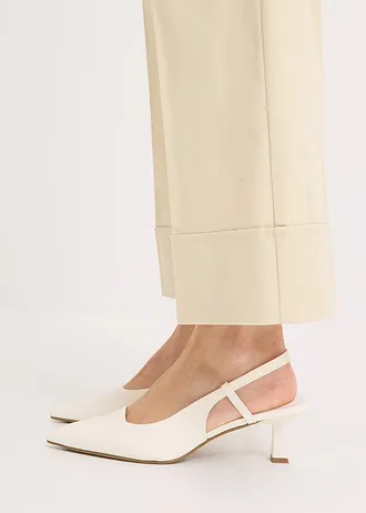 Kalhoty se sklady u pasu, z bavlny se strečem • světle písková • bonprix obchod